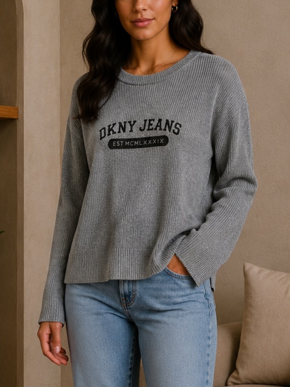 DKNY‎ Jeans Gray Sweater